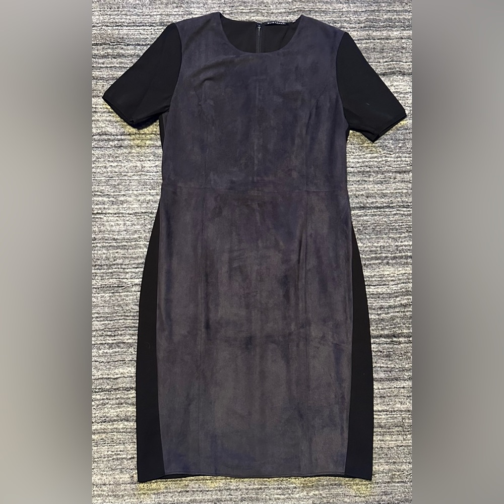 Elie Tahari Blue Vegan Suede Size 12 Dress